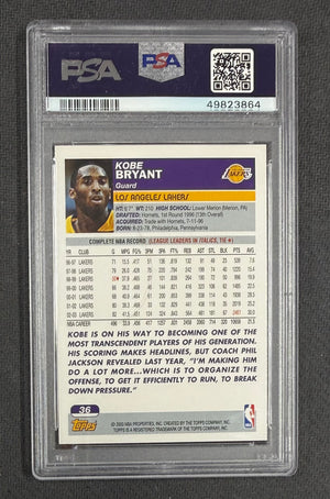 Kobe Bryant 2003 Topps Los Angeles Lakers Card #36 PSA 8