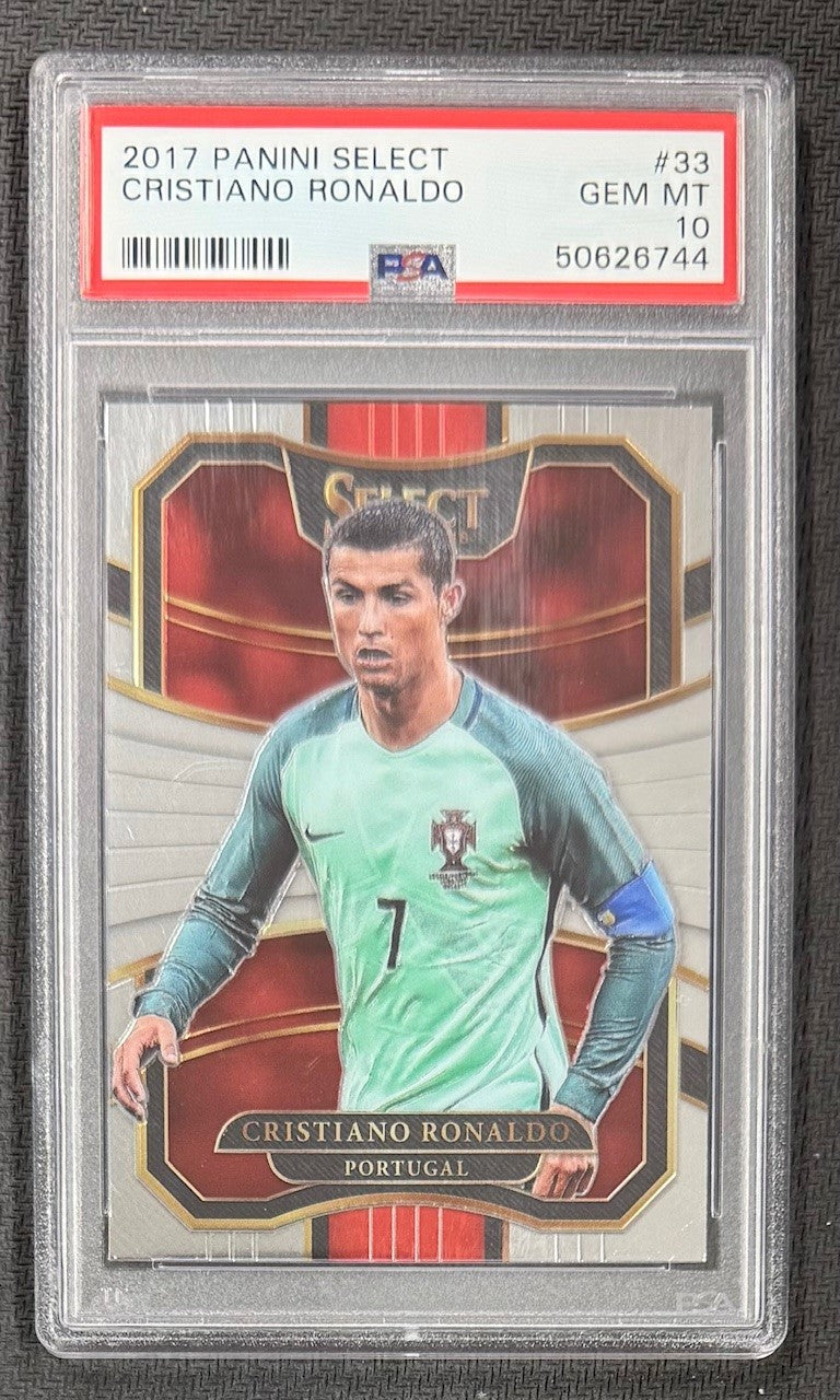 Cristiano Ronaldo 2017 Panini Select Soccer Card #33 Graded PSA 10 Cert # 50626744-Powers Sports Memorabilia