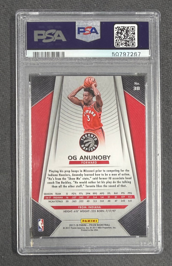 OG Anunoby 2017 Panini Prizm Toronto Raptors Basketball RC Rookie Card #38 Graded PSA 10 Cert #50797267-Powers Sports Memorabilia