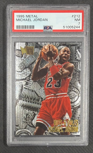 Michael Jordan 1995 Fleer Metal Chicago Bulls Card #212 PSA 7-Powers Sports Memorabilia