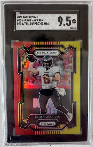Baker Mayfield 2023 Prizm Red Yellow Card #276 SGC 9.5 12/44-Powers Sports Memorabilia