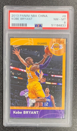 Kobe Bryant 2013 Panini NBA China Basketball Card #8 Graded PSA 8-Powers Sports Memorabilia
