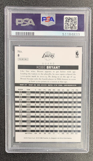 Kobe Bryant 2013 Panini NBA China Basketball Card #8 Graded PSA 8-Powers Sports Memorabilia