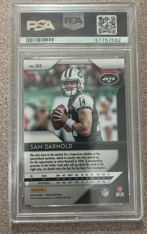 Sam Darnold 2018 Panini Prizm Football Rookie Card #203 Graded PSA 10 Cert #51757592-Powers Sports Memorabilia