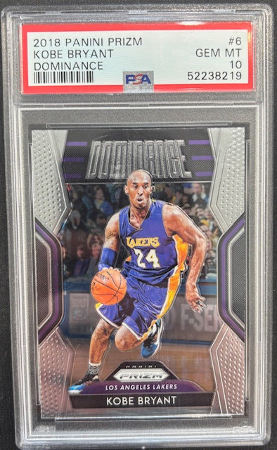 Kobe Bryant 2018 Panini Prizm Dominance Card #6 PSA 10