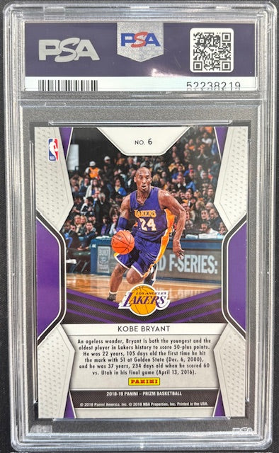Kobe Bryant 2018 Panini Prizm Dominance Card #6 PSA 10-Powers Sports Memorabilia