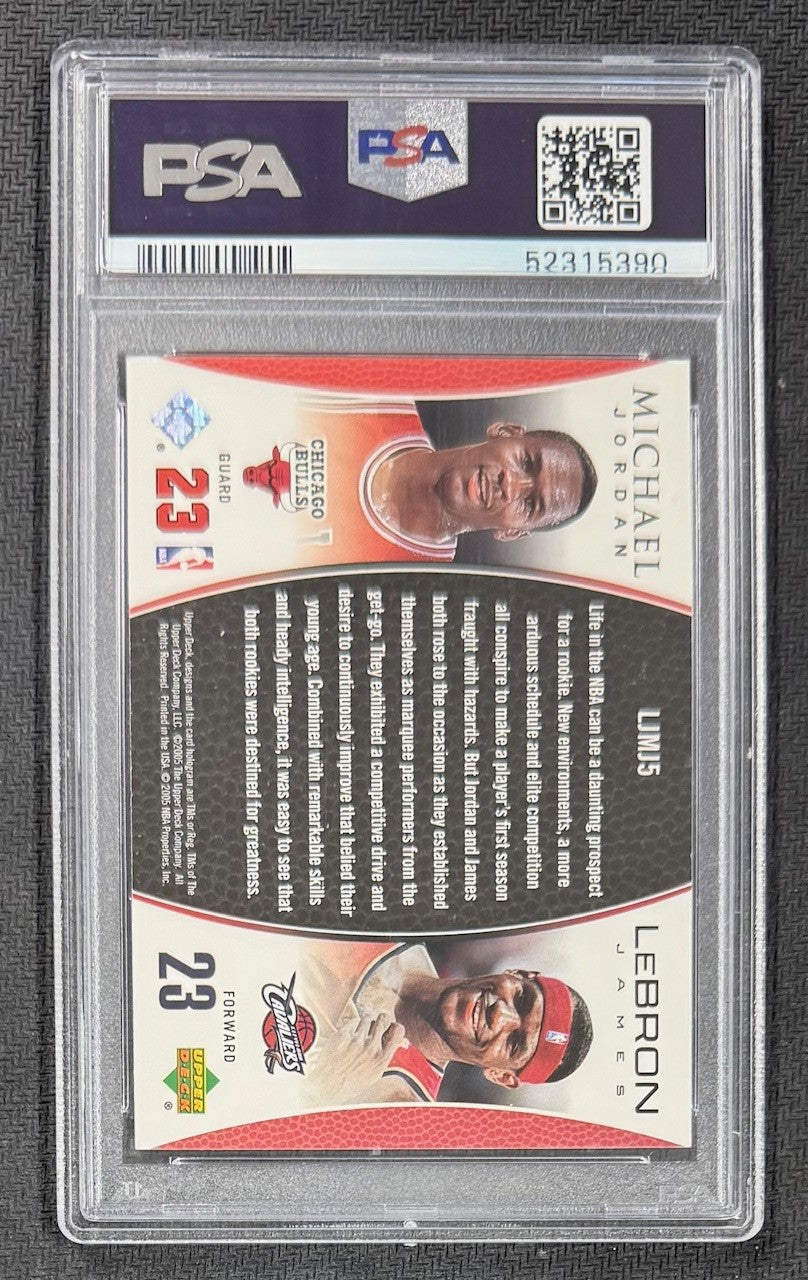 Michael Jordan LeBron 2005 Upper Deck Bonus Pack Basketball Card #LJMJ5 Graded PSA 7-Powers Sports Memorabilia
