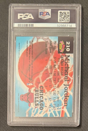 Michael Jordan 1992 Topps Stadium Club Chicago Bulls Basketball Card #210 Graded PSA 7 Cert #52966714-Powers Sports Memorabilia