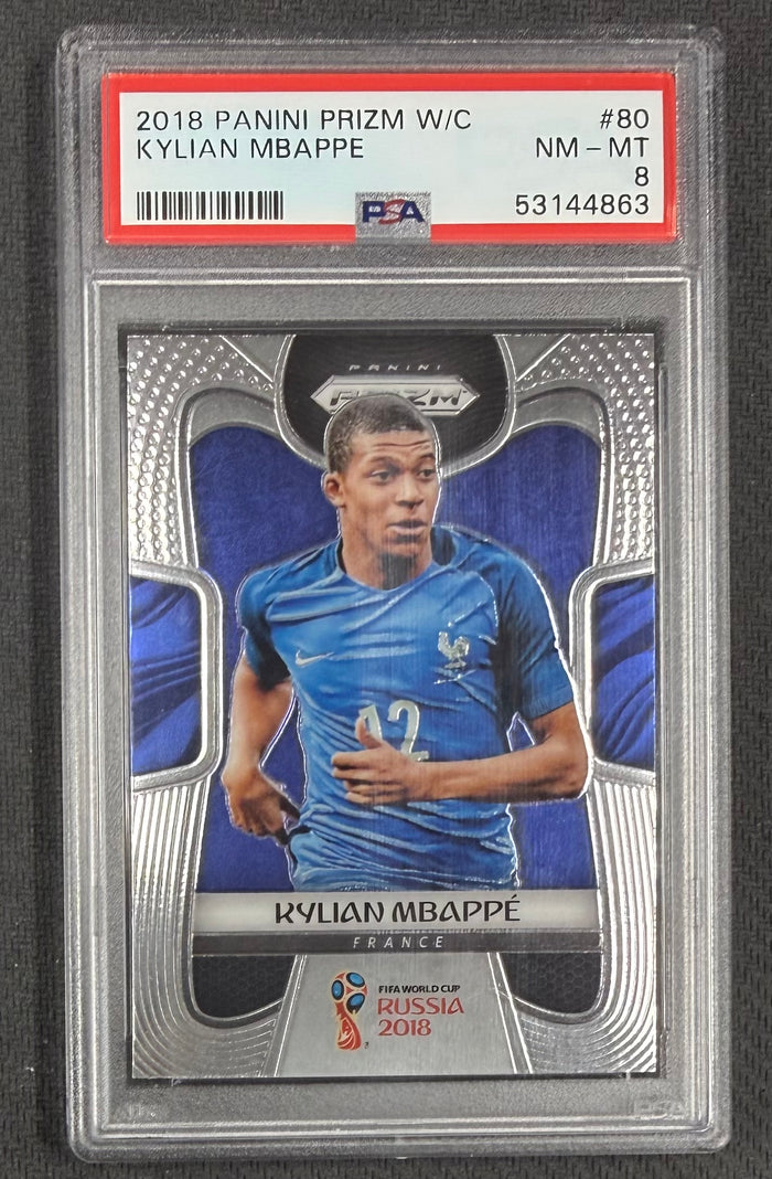 Kylian Mbappe 2018 Panini Prizm World Cup France Soccer RC Rookie Card #80 Graded PSA 8 Cert #53144863-Powers Sports Memorabilia