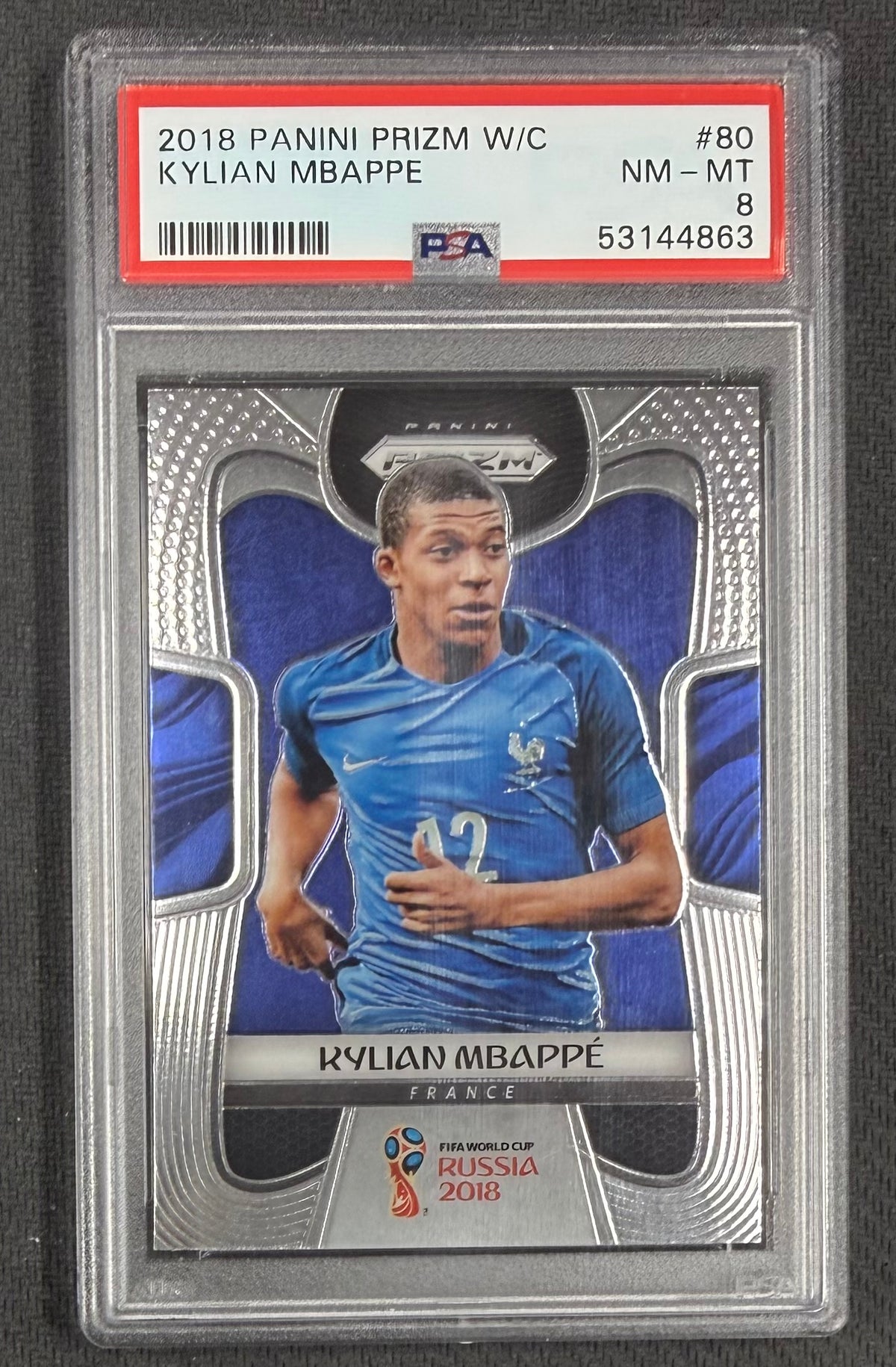 Kylian Mbappe 2018 Panini Prizm World Cup France Soccer RC Rookie Card #80 Graded PSA 8 Cert #53144863-Powers Sports Memorabilia