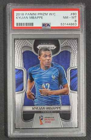 Kylian Mbappe 2018 Panini Prizm World Cup France Soccer RC Rookie Card #80 Graded PSA 8 Cert #53144863-Powers Sports Memorabilia