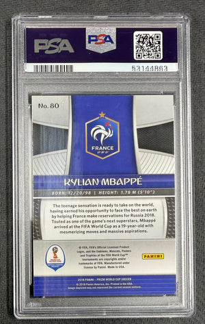 Kylian Mbappe 2018 Panini Prizm World Cup France Soccer RC Rookie Card #80 Graded PSA 8 Cert #53144863-Powers Sports Memorabilia