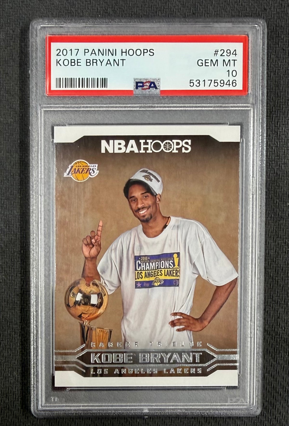 Kobe Bryant 2017 Panini Hoops Lakers Card #294 PSA 10-Powers Sports Memorabilia