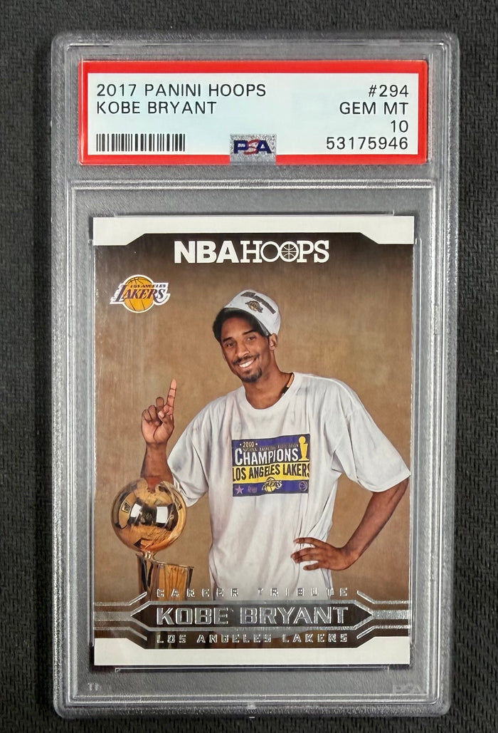 Kobe Bryant 2017 Panini Hoops Lakers Card #294 PSA 10-Powers Sports Memorabilia