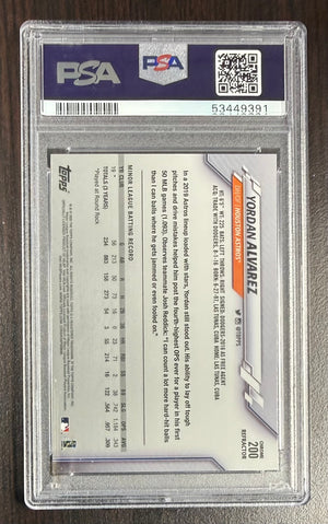 Yordan Alvarez 2020 Topps Chrome Pink Refractor Houston Astros Baseball RC Rookie Card #200 Graded PSA 10 Cert #53449391-Powers Sports Memorabilia