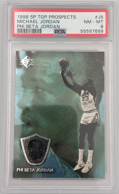 Michael Jordan 1998 SP Top Prospects Phi Beta Card #J5 PSA 8-Powers Sports Memorabilia