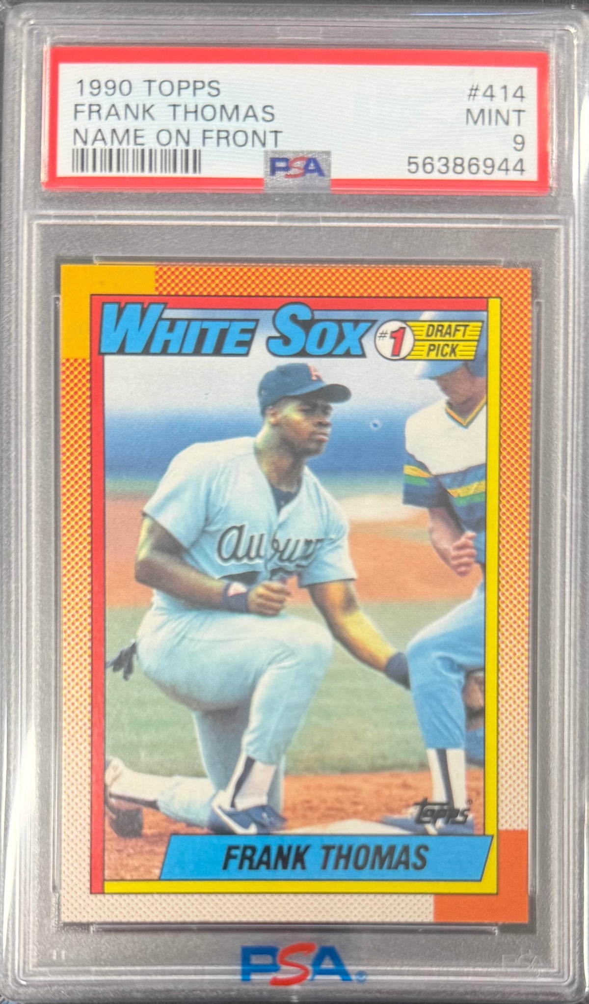 Frank Thomas 1990 Topps Name on Front Rookie Card #414 PSA 9