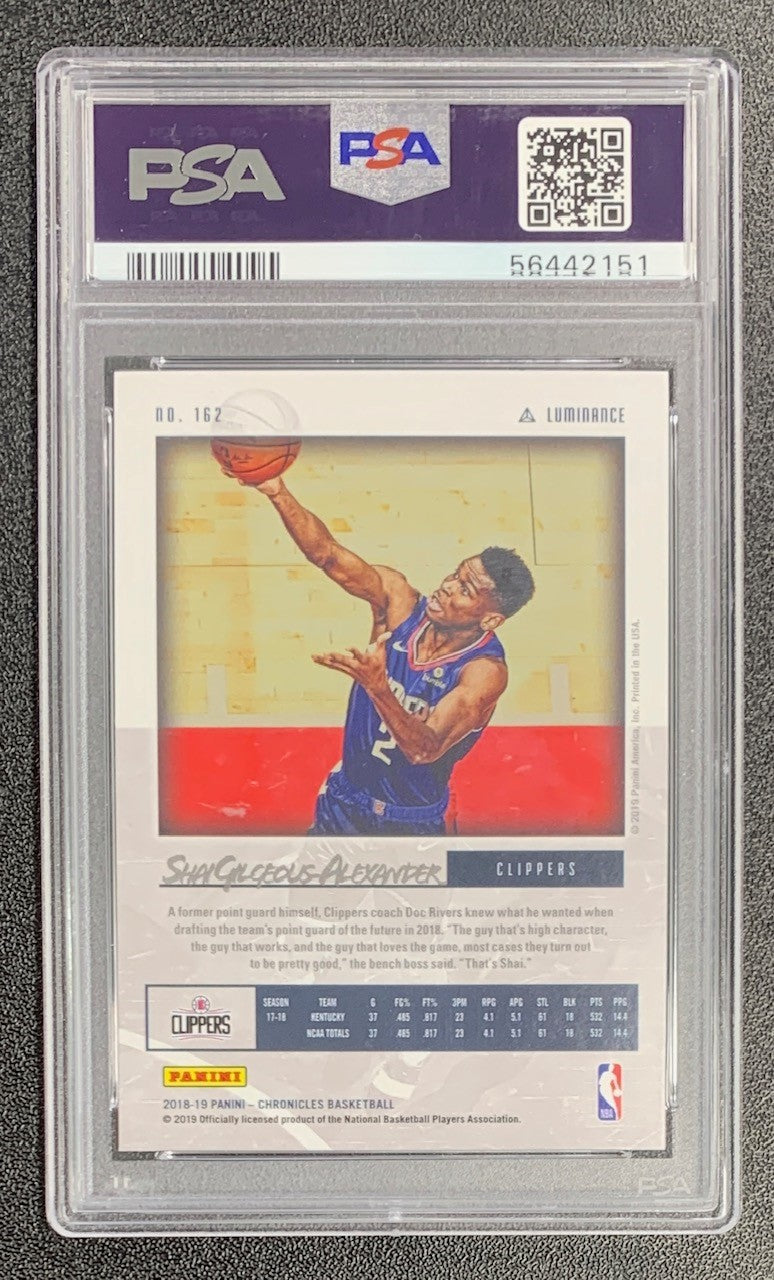Shai Gilgeous-Alexander 2018 Panini Chronicles Basketball Rookie Card #162 Graded PSA 10-Powers Sports Memorabilia