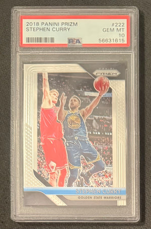 Stephen Curry 2018 Panini Prizm Warriors Card #222 PSA 10