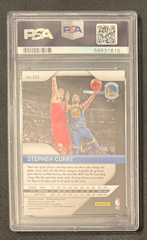 Stephen Curry 2018 Panini Prizm Warriors Card #222 PSA 10