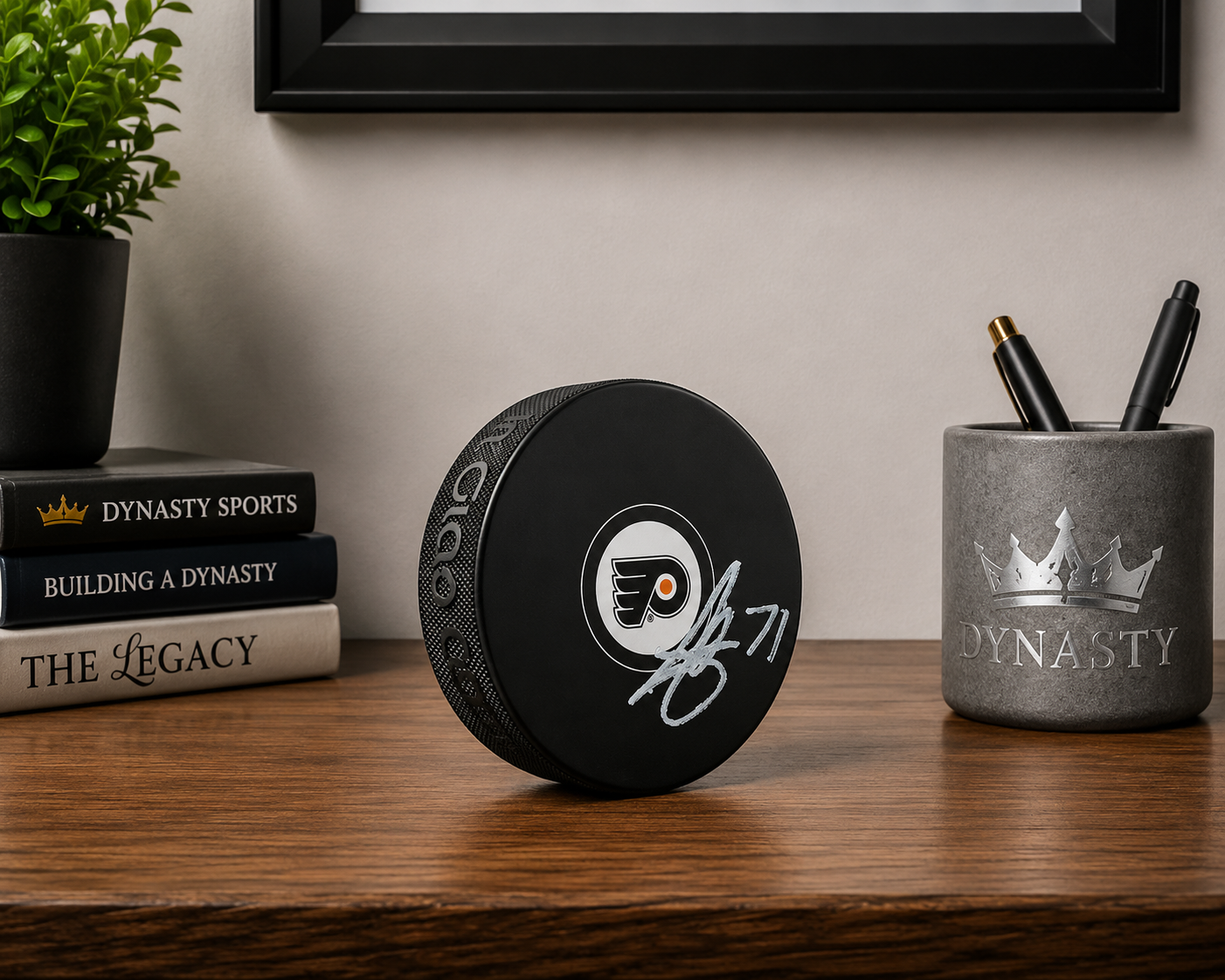 Tyson Foerster Signed Philadelphia Flyers Hockey Logo Puck-Powers Sports Memorabilia