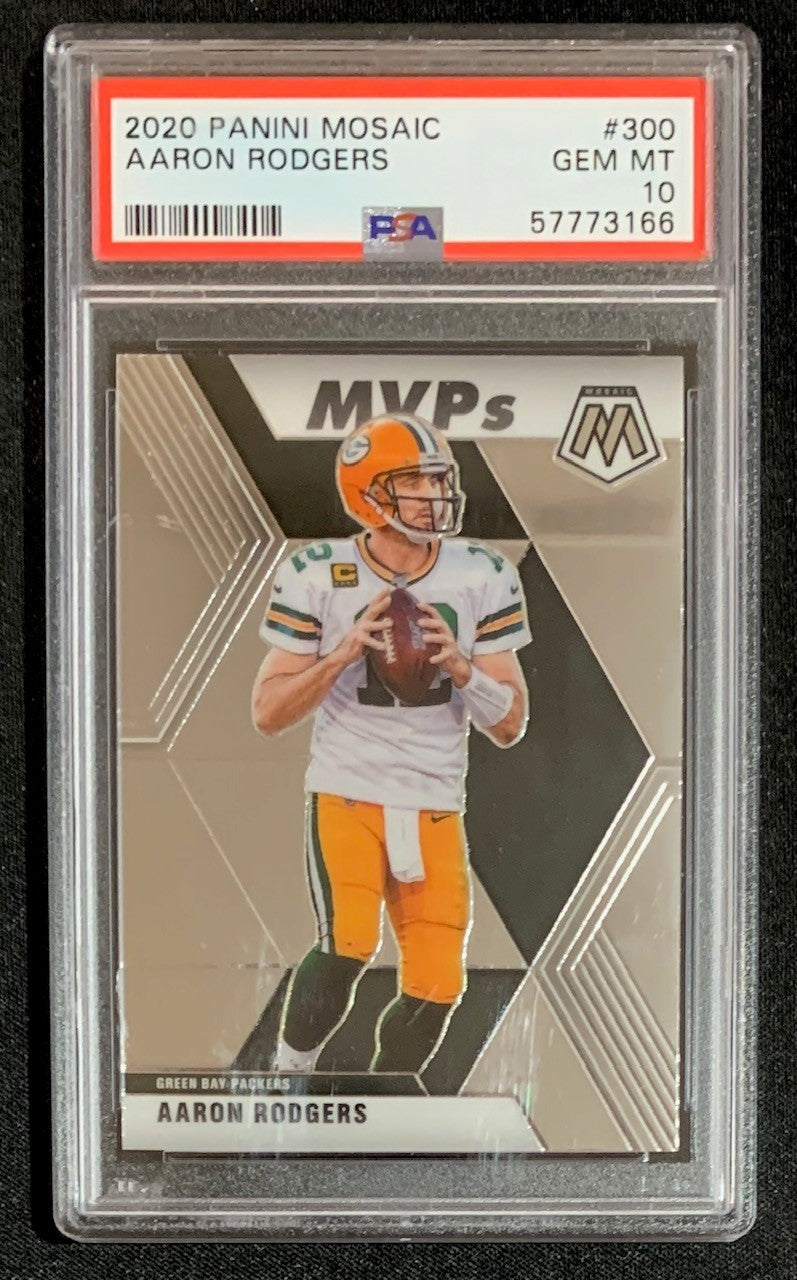 Aaron Rodgers 2020 Panini Mosaic Football Card #300 Graded PSA 10-Powers Sports Memorabilia