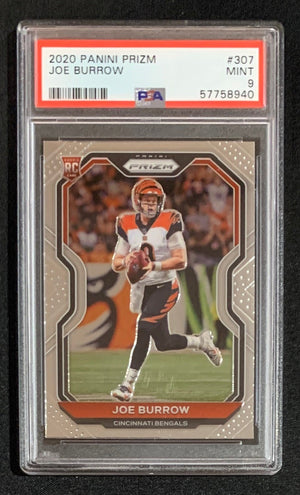 Joe Burrow 2020 Panini Prizm Football Rookie Card RC #307 Graded PSA 9-Powers Sports Memorabilia