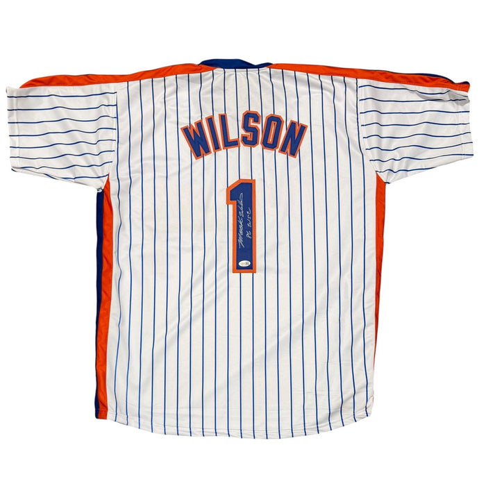 Mookie Wilson Signed Custom Jersey w/ 86 WSC JSA Witness Authenticated-Powers Sports Memorabilia