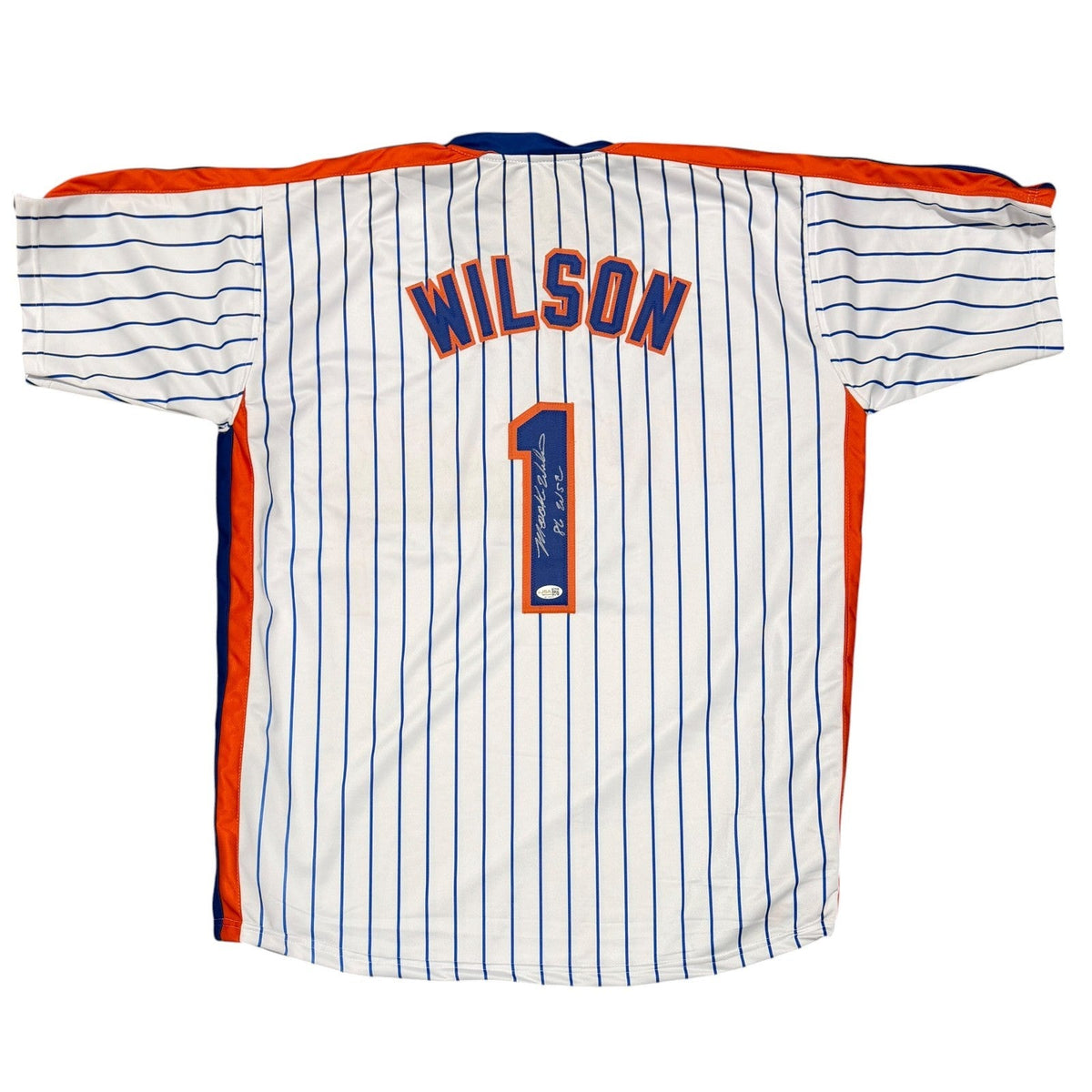 Mookie Wilson Signed Custom Jersey w/ 86 WSC JSA Witness Authenticated-Powers Sports Memorabilia