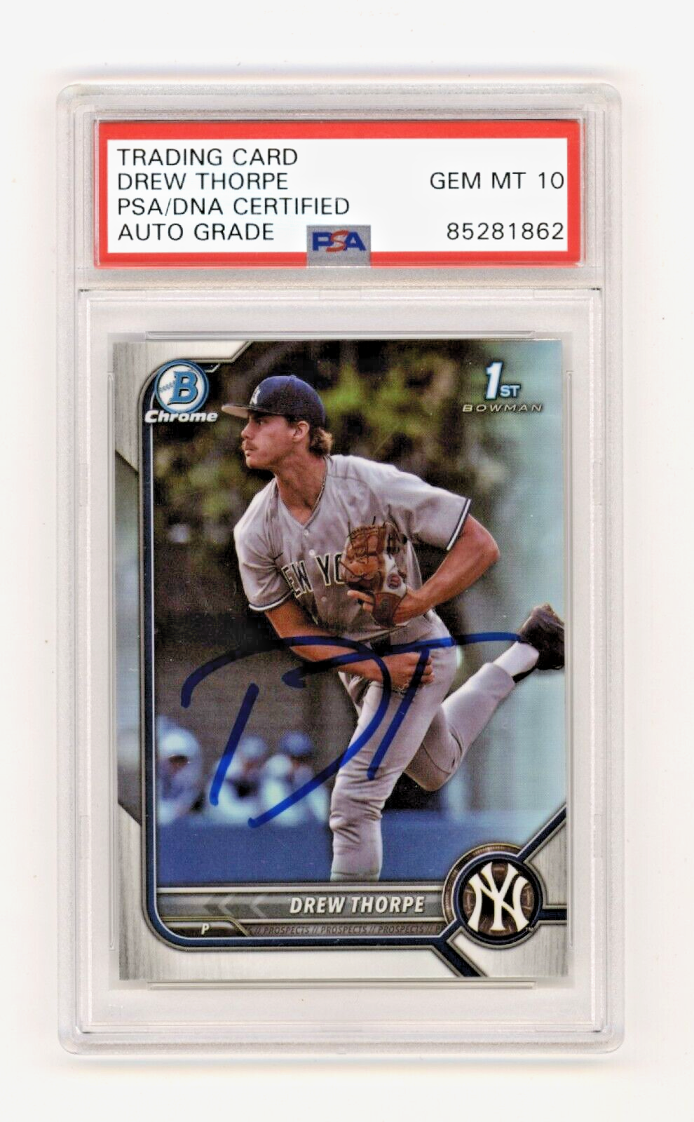 Drew Thorpe 2022 Bowman Chrome Draft Refractor 1st Rookie RC Signed PSA 10 Auto-Powers Sports Memorabilia
