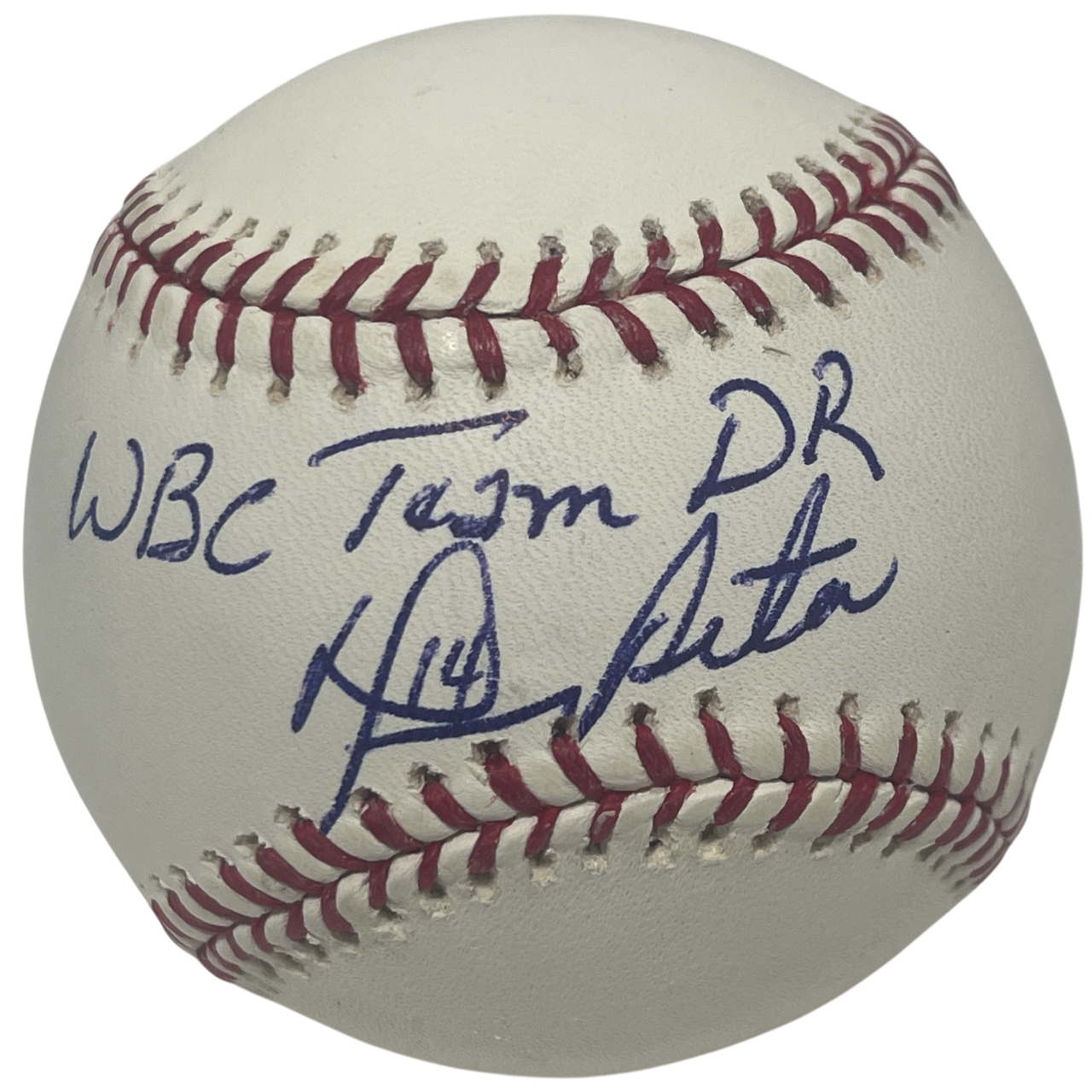 Manny Acta Signed ROMLB Baseball Washington Nationals w/ WBC Team DR LSCM Authenticated-Powers Sports Memorabilia