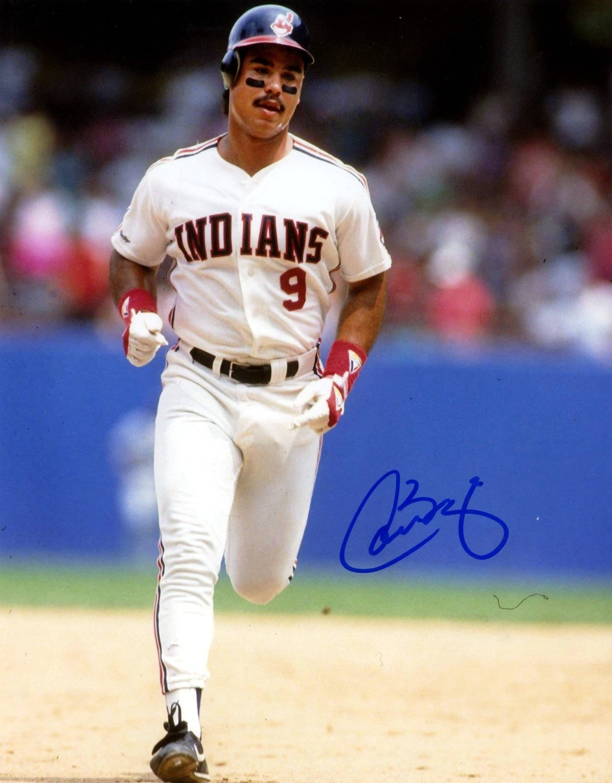 Carlos Baerga Signed Cleveland Indians 8x10 Photo LSCM Authenticated #3-Powers Sports Memorabilia