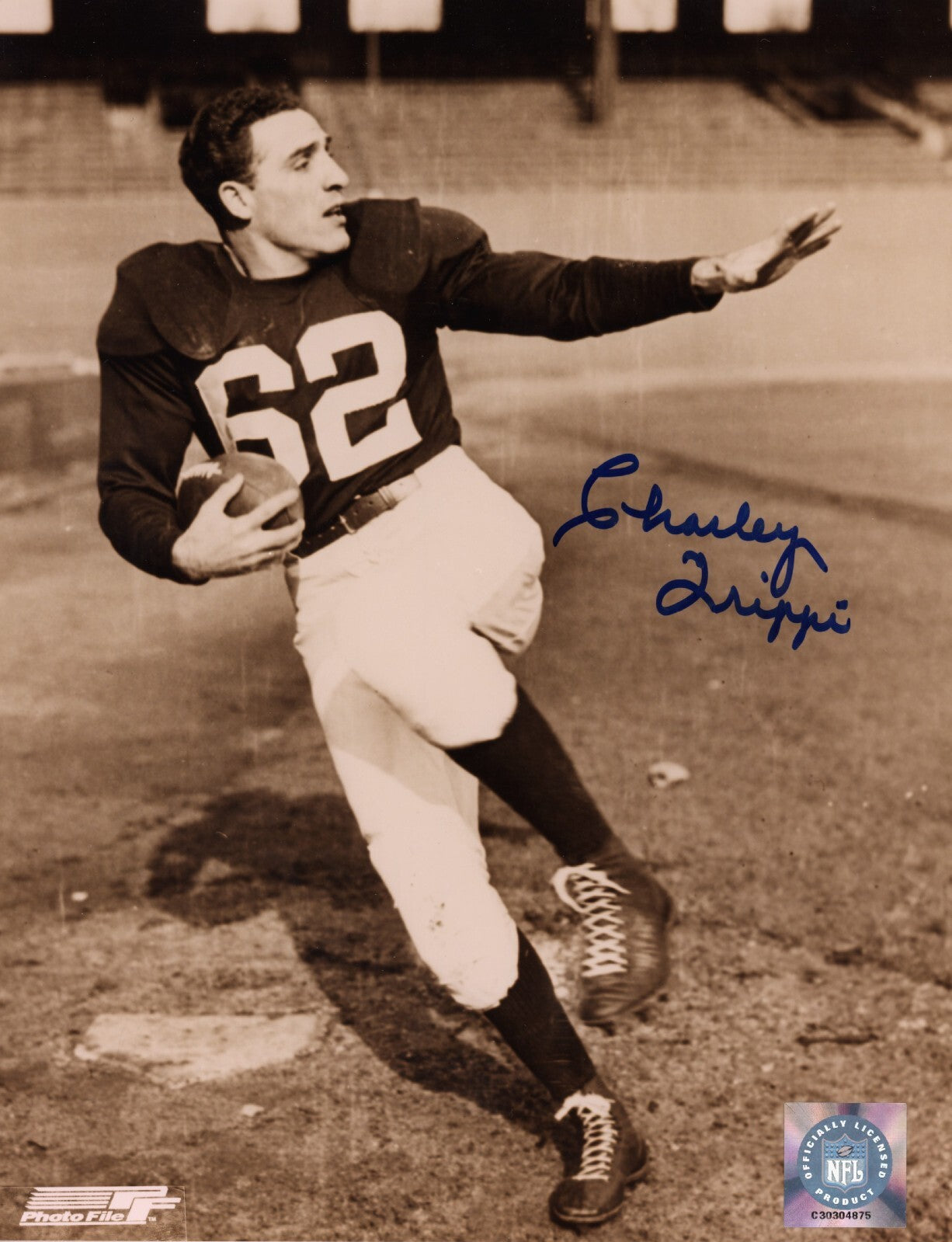 Charley Trippi Signed Chicago Cardinals 8x10 Photo File LSCM Authenticated-Powers Sports Memorabilia