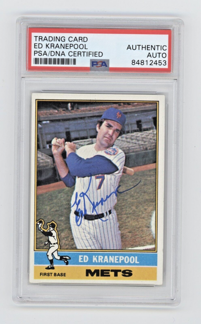 Ed Kranepool 1976 Topps Baseball #314 Signed PSA/DNA Authenticated New York Mets-Powers Sports Memorabilia