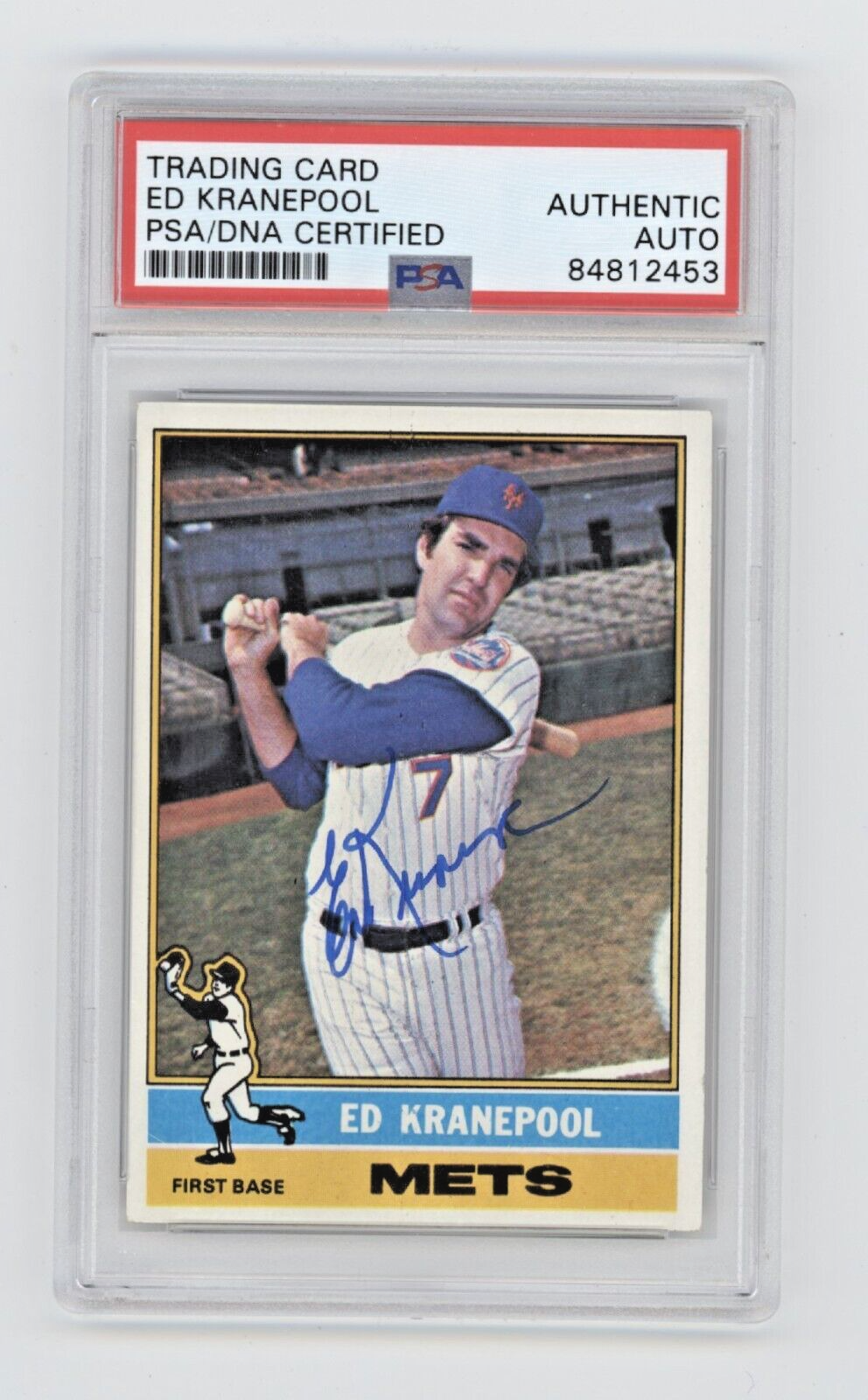 Ed Kranepool 1976 Topps Baseball #314 Signed PSA/DNA Authenticated New York Mets-Powers Sports Memorabilia