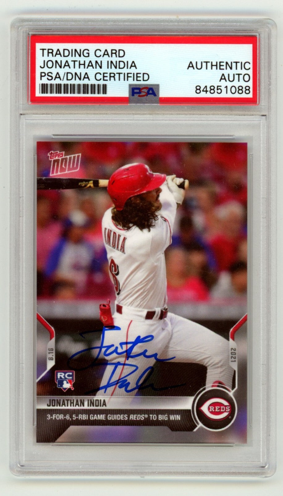 Jonathan India 2021 Topps Now #666 Signed Rookie RC PSA/DNA Authenticated Royals-Powers Sports Memorabilia