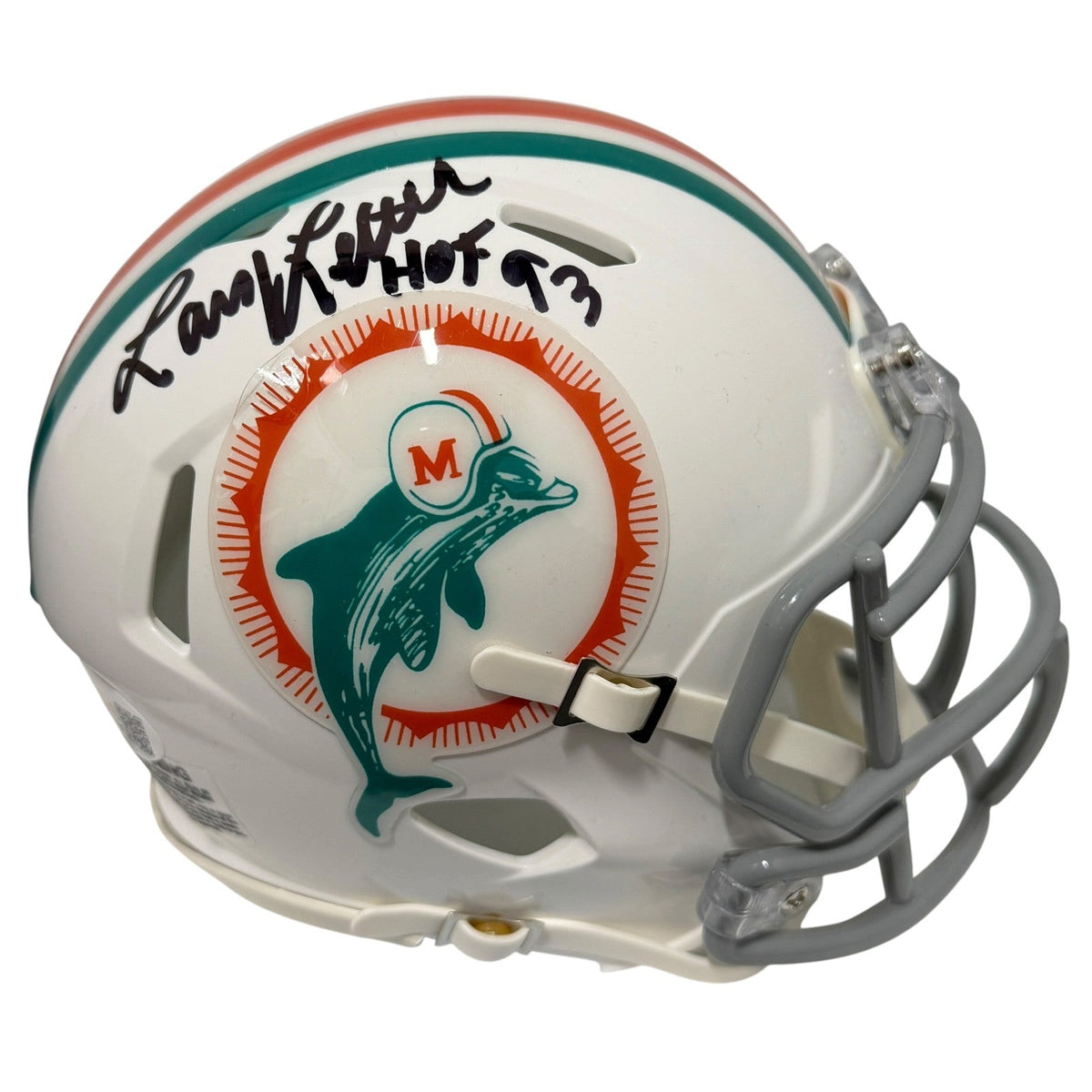 Larry Little Signed Miami Dolphins TB Mini Helmet w/ HOF 93 JSA Witness Authenticated-Powers Sports Memorabilia