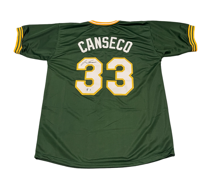 Jose Canseco Signed Oakland Athletics Custom Jersey Beckett Witness BAS COA-Powers Sports Memorabilia