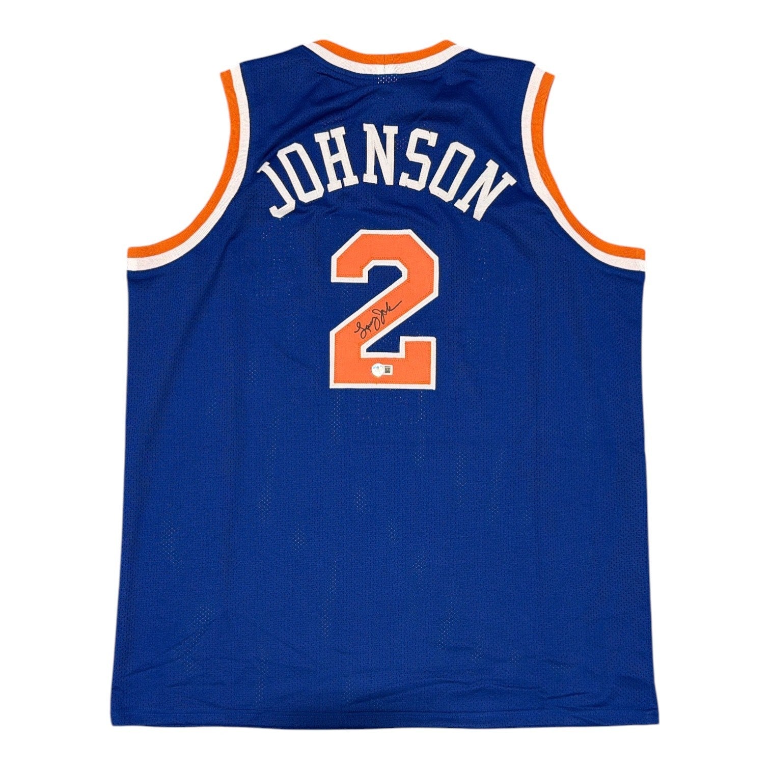 Larry Johnson Signed Custom Jersey Beckett Witness Authenticated-Powers Sports Memorabilia