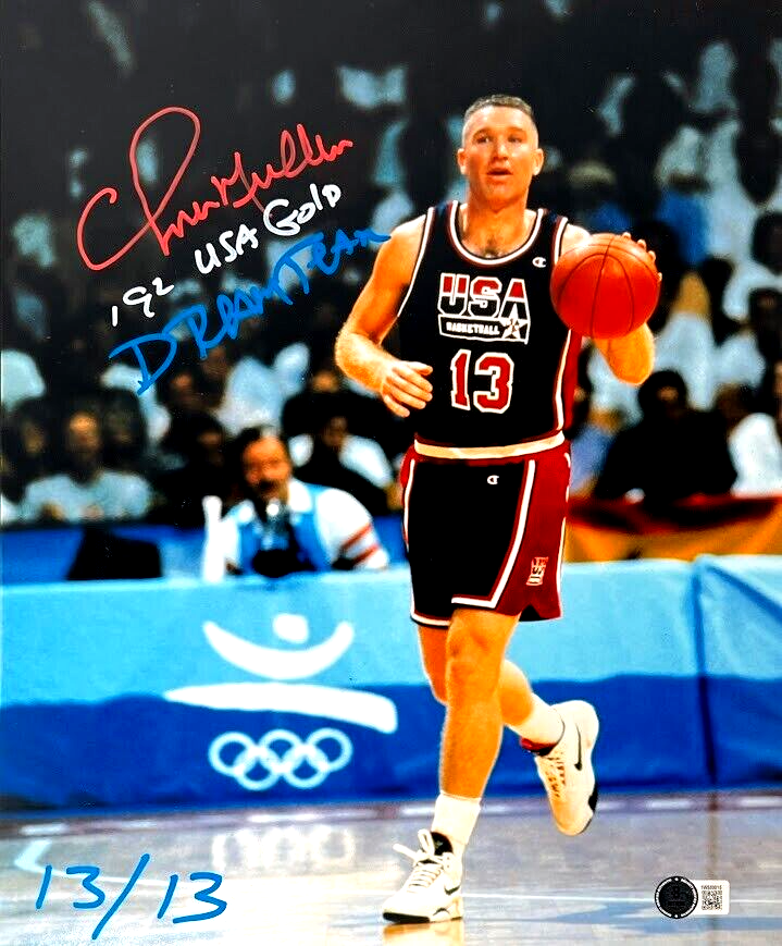 Chris Mullin Signed USA Dream Team 11x14 Photo w 2 Insc LE #/13 Beckett Authenticated RWB-Powers Sports Memorabilia