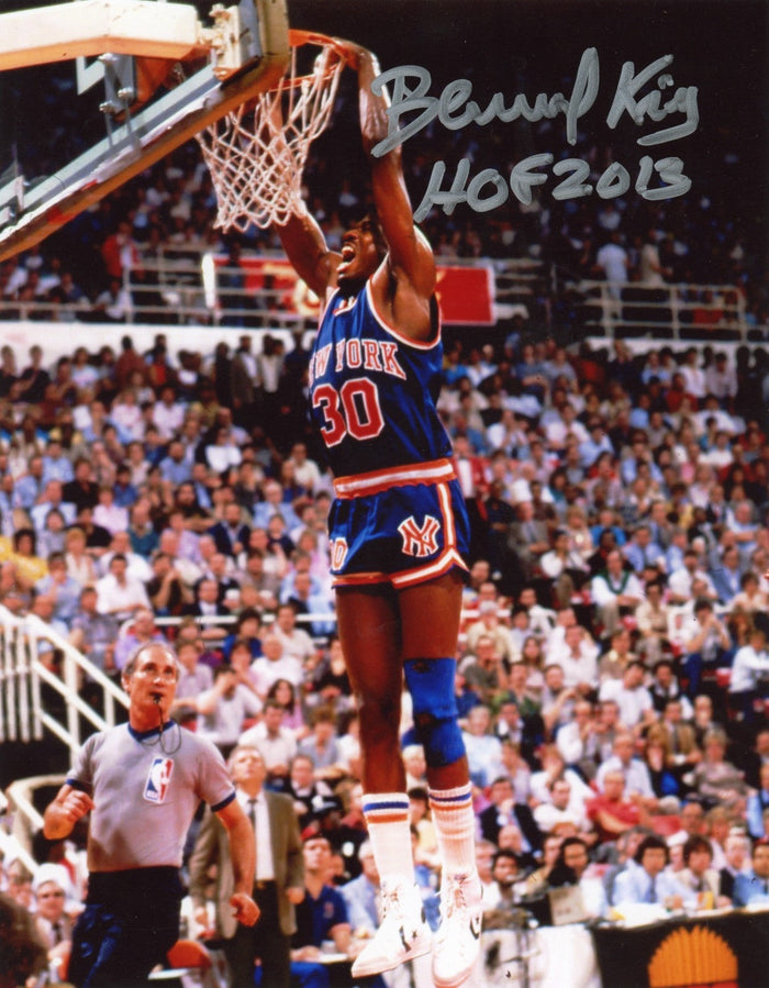 Bernard King Signed New York Knick 8x10 Photo w/ HOF 13 LSCM Authenticated #14-Powers Sports Memorabilia