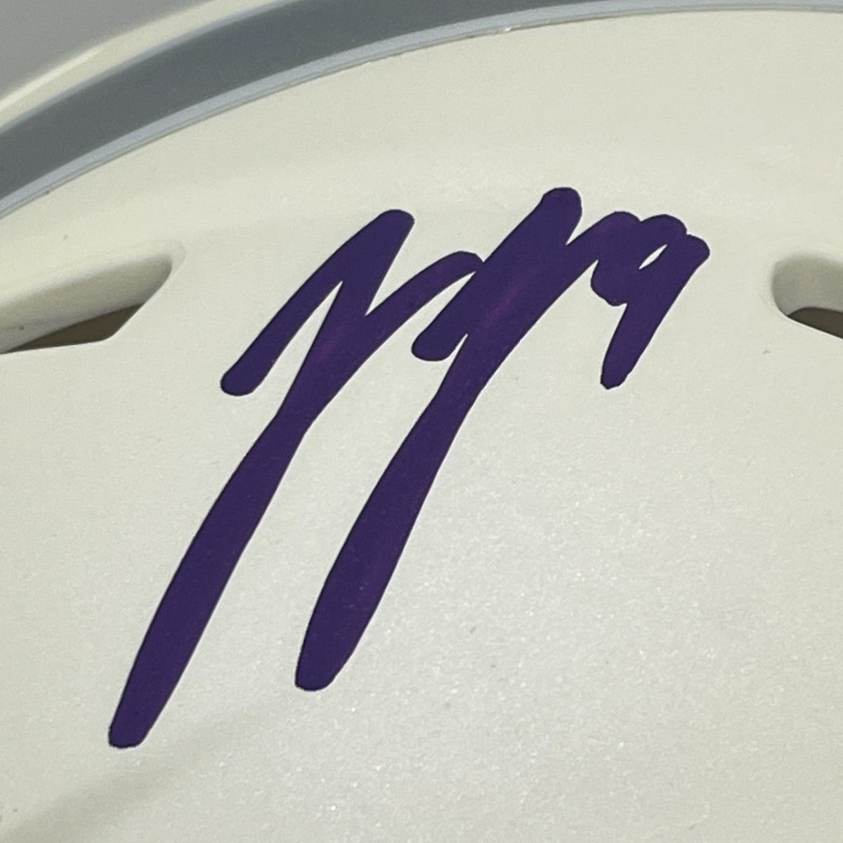 J.J. McCarthy Signed Vikings White Alt 2024 Mini Helmet Beckett Witness BAS COA-Powers Sports Memorabilia