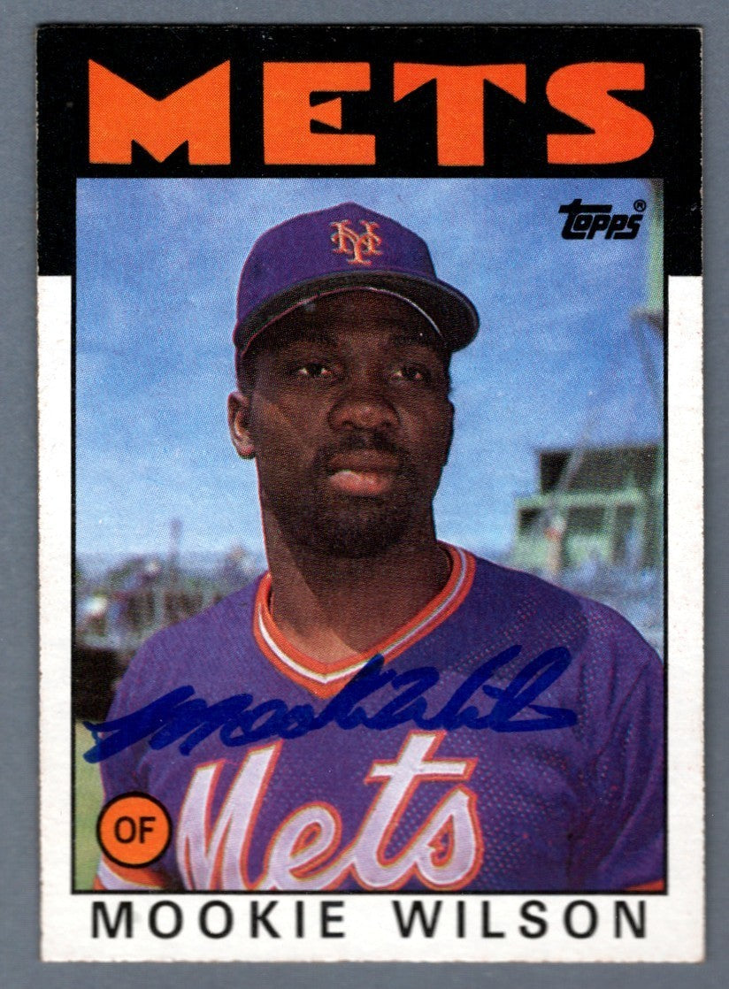 Mookie Wilson Signed 1986 Topps #315 LSCM Authenticated New York Mets-Powers Sports Memorabilia