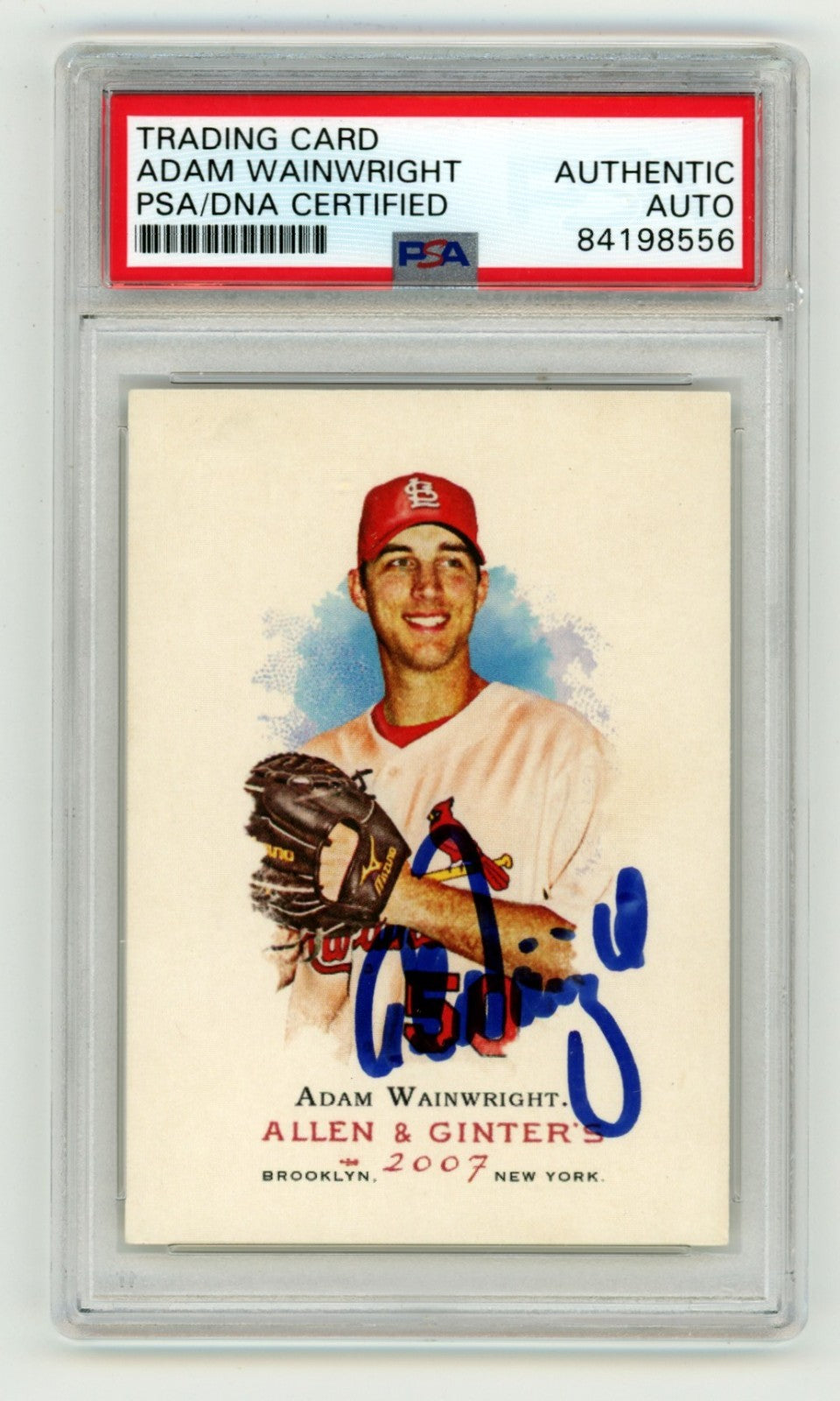 Adam Wainwright 2007 Topps Allen & Ginter #21 Signed Auto PSA Authentic Auto-Powers Sports Memorabilia