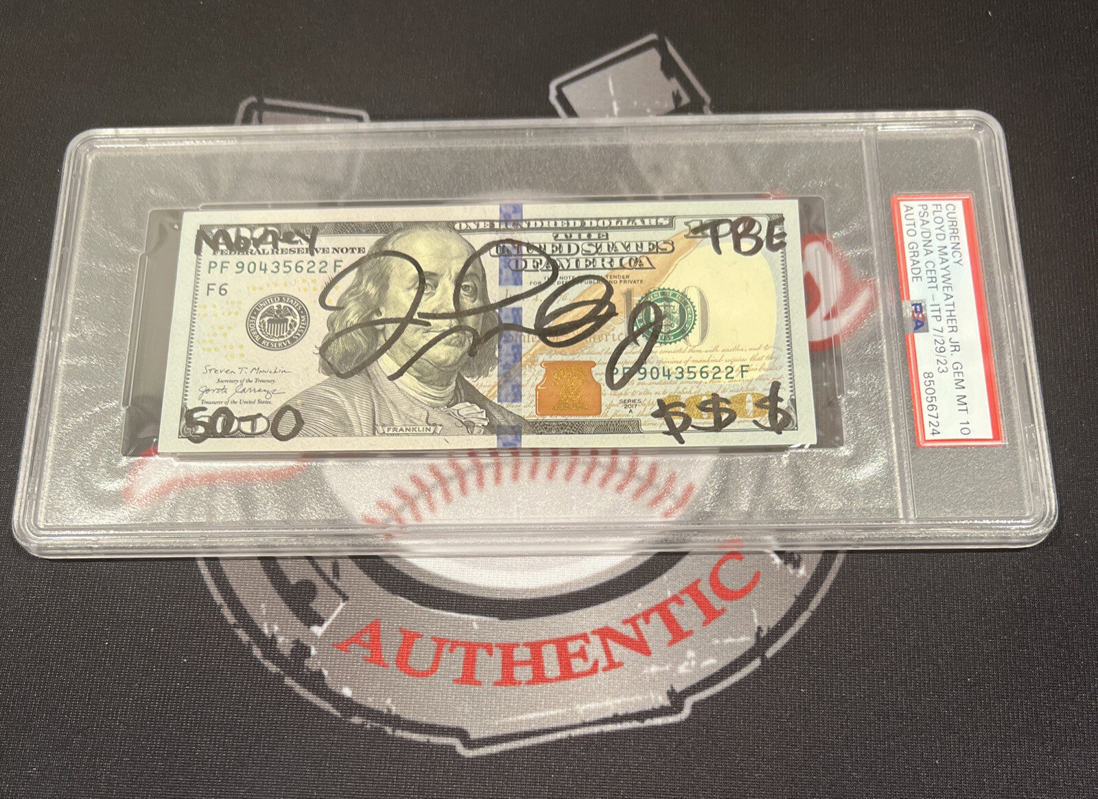 Floyd Mayweather Jr Signed $100 Bill US Currency x4 Inscriptions PSA 10 Auto A-Powers Sports Memorabilia