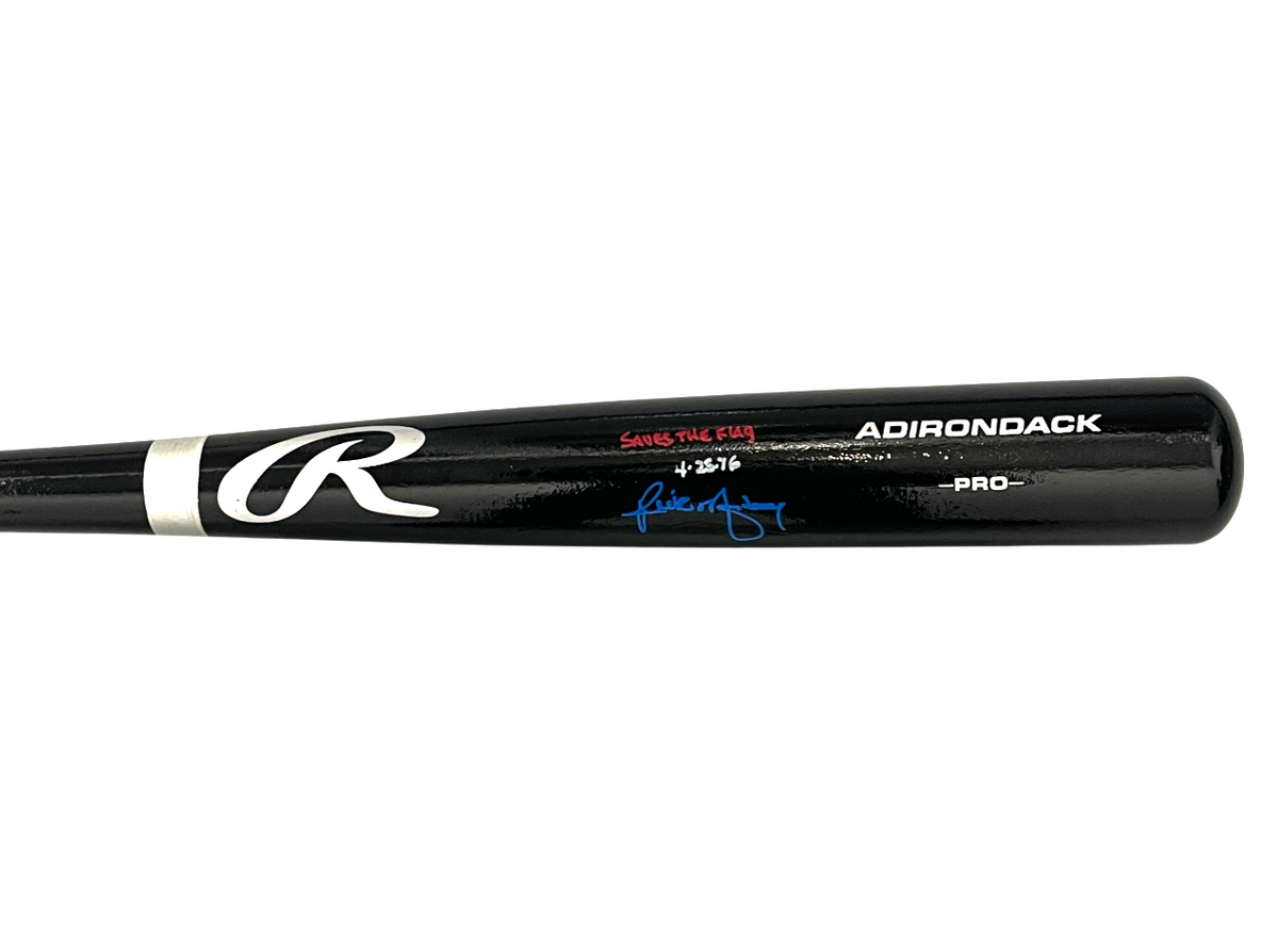 Rick Monday Signed Auto Rawlings Baseball Bat w/ Save the Flag Beckett Authenticated-Powers Sports Memorabilia