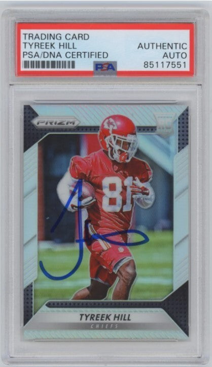 Tyreek Hill 2016 Panini Prizm 296 Silver Rookie RC Signed Auto PSA DNA Authentic-Powers Sports Memorabilia