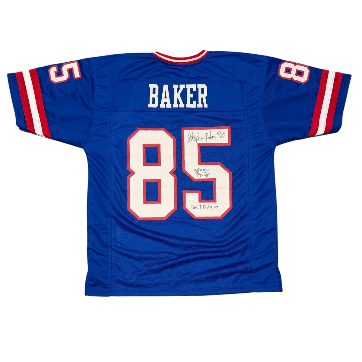 Stephen Baker Signed Custom Jersey w/ 2 Ins JSA Witness Authenticated-Powers Sports Memorabilia