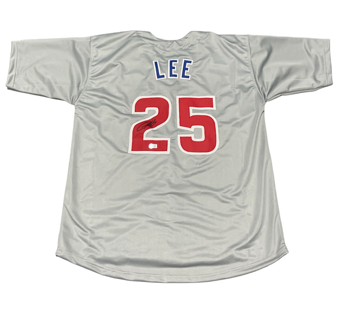 Derrek Lee Signed Chicago Cubs Custom Jersey Beckett Witness BAS COA-Powers Sports Memorabilia