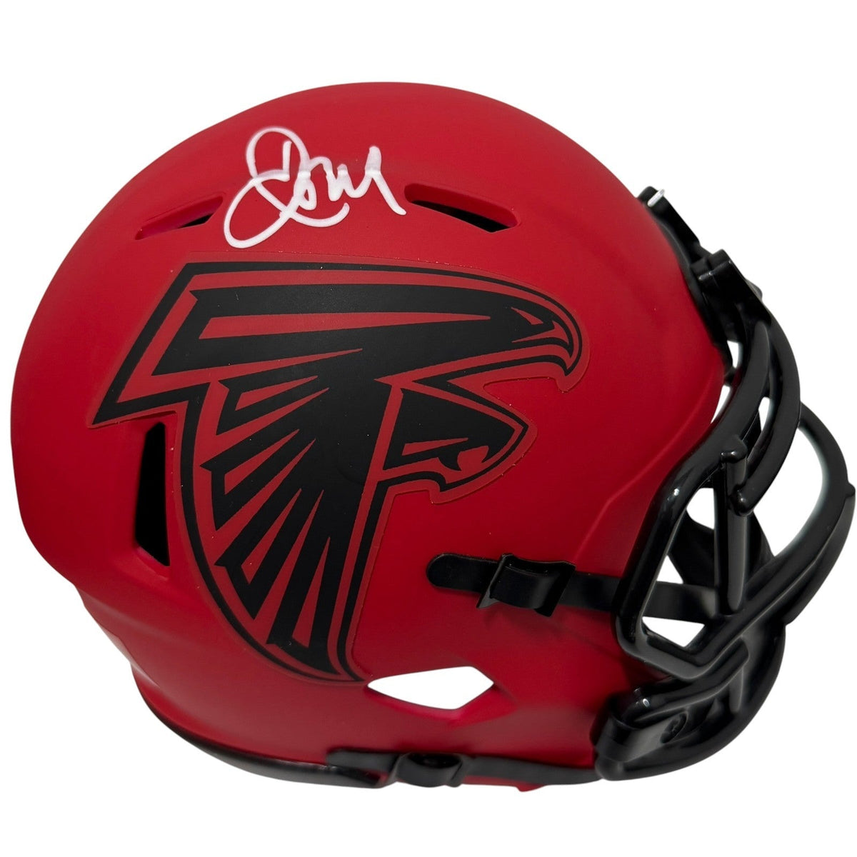 Jamal Anderson Signed Atlanta Falcons Rave Mini Helmet JSA Witness COA-Powers Sports Memorabilia